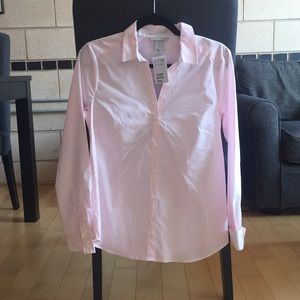 H&M pink stripe work blouse